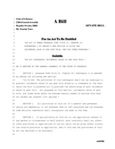 1 State of Arkansas  A Bill 2 79th General Assembly