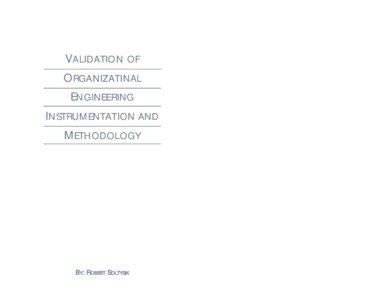VALIDATION OF ORGANIZATINAL ENGINEERING