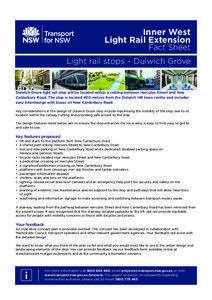 Inner West Light Rail Extension Fact Sheet