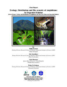 Final Report  Ecology, Distribution and Bio-acoustic of Amphibians
