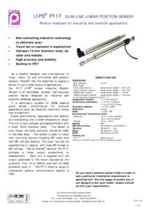 LIPS® P117  SLIM-LINE LINEAR POSITION SENSOR Position feedback for industrial and scientific applications