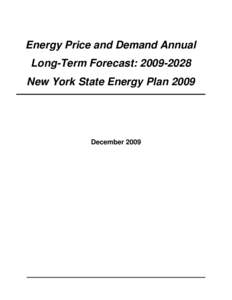 Energy Price and Demand Annual   Long-Term Forecast: New York State Energy Plan 2009