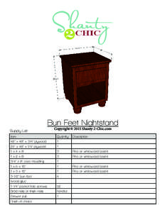 Bun Feet Nightstand Supply List Copyright © 2015 Shanty-2-Chic.com  Item