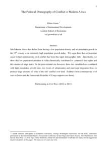 1  The Political Demography of Conflict in Modern Africa Elliott Green 1 Department of International Development,