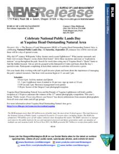Celebrate National Public Lands Day at Yaquina Head Outstanding Natural Area