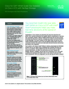Cisco for SAP HANA Scale-Out Solution on Cisco UCS with NetApp Storage Solution Brief December 2014