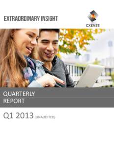 QUARTERLY REPORT Q1[removed]UNAUDITED)  Contents