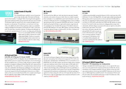 GO TO: Contents | Feature | On The Horizon | DACs | CD Players | Music Servers | Integrated Amps with DACs | Portable | Our Top Picks  CD/SACD PLAYERS  Aesthetix Romulus CD Player/DAC