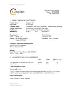 Material Safety Data Sheet  198 Ben Burton Circle Bogart, GA0382