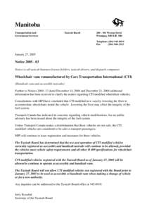 Manitoba _____________________________________________________________________________________________________________________________________________ Transportation and Government Services