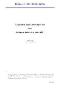 European Aviation Safety Agency  Acceptable Means of Compliance and Guidance Material to Part-MED1