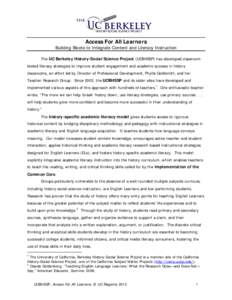 Reading / Philosophy of education / Education theory / WestEd / Reading comprehension / English-language learner / Media literacy / Critical thinking / Information literacy / Education / Educational psychology / Learning to read