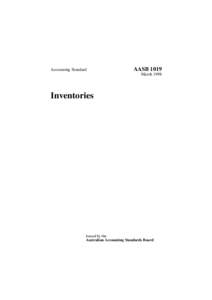 Accounting Standard  AASB 1019 March[removed]Inventories