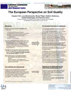 Soil / Agriculture / Land management / Pedology / Environmental science / Soil quality / Institute for Environment and Sustainability / Erosion / European Soil Bureau Network / Soil science / Agronomy / Earth