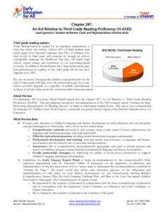 AN ACT RELATIVE TO READING PROFICIENCY AND CLOSING THE ACHIEVEMENT GAP