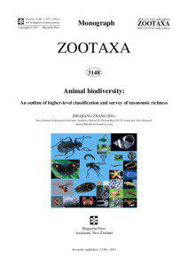 Animal biodiversity: An outline of higher-level classification and survey of taxonomic richness