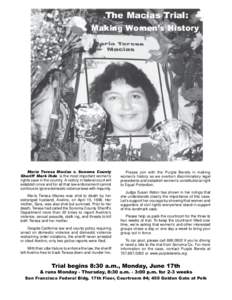 María Teresa Macias v. Sonoma County Sheriff Mark Ihde is the most important women’s rights case in the country. A victory in federal court will establish once and for all that law enforcement cannot continue to ignor