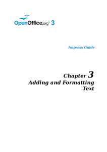 Impress Guide  3 Chapter Adding and Formatting