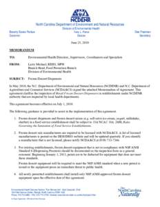 North Carolina Department of Environment and Natural Resources Beverly Eaves Perdue Governor Division of Environmental Health Terry L. Pierce