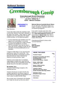 Greensborough Branch Newsletter Branch NoIncorporation No. A0044936A  JulyEdition No. 7