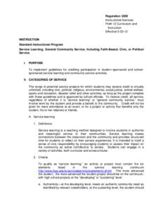 Regulation 3200 Instructional Services PreK-12 Curriculum and Instruction Effective[removed]INSTRUCTION