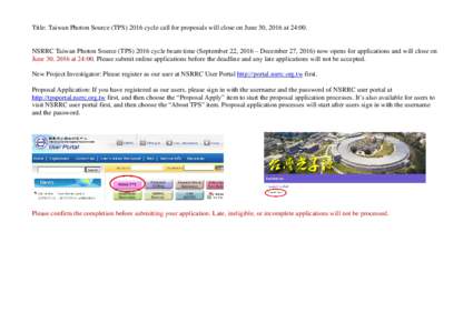 Microsoft Word - TPS 2016B 計畫申請公告 - 