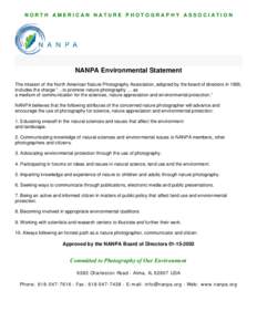 NANPA Environmental Statement