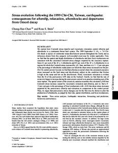 Stress evolution following the 1999 Chi-Chi, Taiwan, earthquake: consequences for afterslip, relaxation, aftershocks and departures from Omori decay