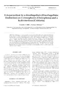 DISEASES OF AQUATIC ORGANISMS Dis. aquat. Org. Published May 8  Ectoparasitism by a dinoflagellate (Dinoflagellata: