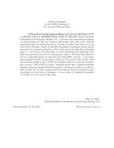 Abstract Submitted for the MAR13 Meeting of The American Physical Society CVD growth of large-grain graphene on Cu(111) thin films DAVID L. MILLER, KYLE M. DIEDERICHSEN, MARK W. KELLER, National Institute