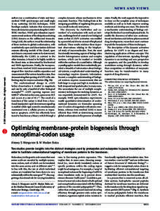 npg  © 2014 Nature America, Inc. All rights reserved. news and views authors use a combination of static and timeresolved NMR spectroscopy and small-angle