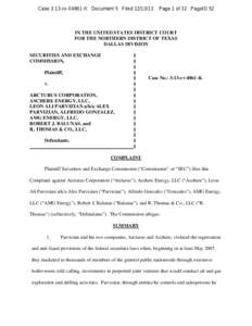 Case 3:13-cv[removed]K Document 5 Filed[removed]Page 1 of 32 PageID 52 IN THE UNITED STATES DISTRICT COURT FOR THE NORTHERN DISTRICT OF TEXAS