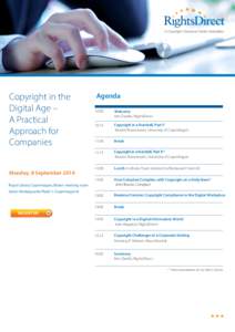 Copyright in the Digital Age – A Practical Approach for Companies Monday, 8 September 2014