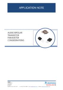 APPLICATION NOTE  AUDIO BIPOLAR TRANSISTOR PARAMETER CONSIDERATIONS