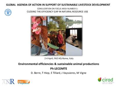 GLOBAL AGENDA OF ACTION IN SUPPORT OF SUSTAINABLE LIVESTOCK DEVELOPMENT CONSULTATION ON FOCUS AREA NUMBER 1: CLOSING THE EFFICIENCY GAP IN NATURAL RESOURCE USE  2-4 April, FAO HQ-Rome, Italy