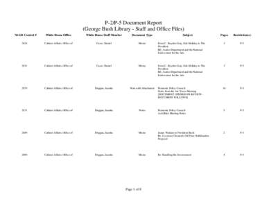 Government / Dick Thornburgh / George W. Bush / John Sununu / Memoranda / Political scandals in the United Kingdom / United Kingdom / Conservatism in the United States / Politics of the United States / C. Boyden Gray