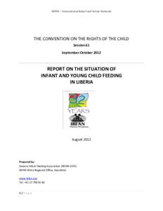 IBFAN – International Baby Food Action Network  THE CONVENTION ON THE RIGHTS OF THE CHILD Session 61 September-October 2012