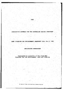 1992  LEGISLATIVE ASSEMBLY FOR THE AUSTRALIAN CAPITAL TERRITORY LAND (PLANNING AND ENVIRONMENT) AMENDMENT BILL (No[removed]