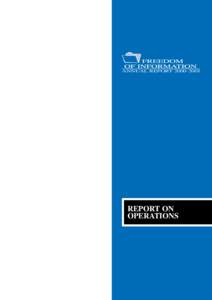 ANNUAL REPORT[removed]REPORT ON OPERATIONS  REPORT ON OPERATIONS