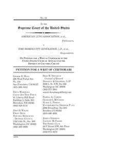 No. 12IN THE  Supreme Court of the United States AMERICAN LUNG ASSOCIATION, et al., Petitioners, v.