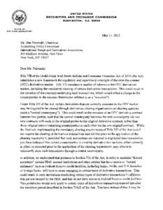 Letter From James Kroeker, Chief Accountant, U.S. Securities and Exchange Commission, to Mr. Dan Palomaki, Chairman, Accounting Policy Committee, International Swaps and Derivatives Association