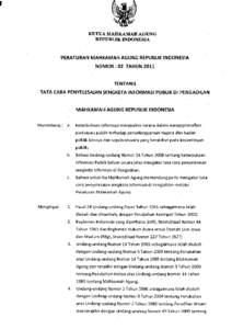 KETUA MAHKAMAH AGUNG REPUBLIK INDONESIA PERATURAN MAHKAMAHAGUNGREPUBLIK INDONESIA