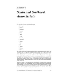 Chapter 9  South and Southeast Asian Scripts  9