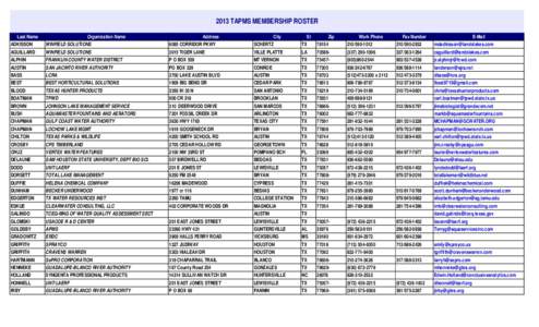 2013 TAPMS MEMBERSHIP LIST.xlsx