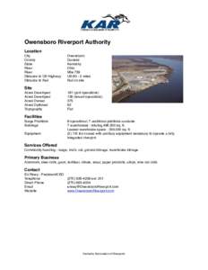 Owensboro Riverport Authority Location City ! County ! State ! River !