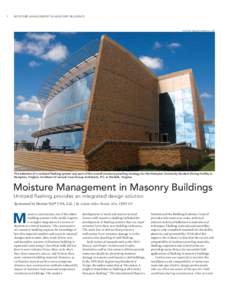 1  MOISTURE MANAGEMENT IN MASONRY BUILDINGS Photo by George Faulkner Jr., AIA