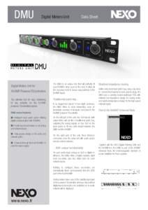 DMU  Digital Meters Unit Digital Meters Unit for NXAMP Powered TDcontrollers