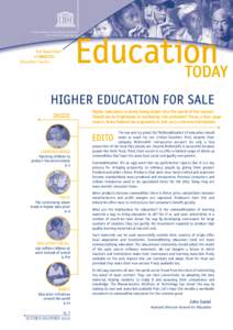 United Nations Educational, Scientific and Cultural Organization The Newsletter of UNESCO’s Education Sector