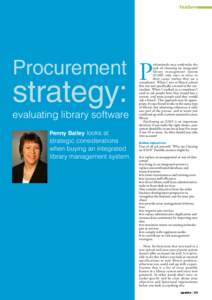 Procurement strategy - evaluating library software