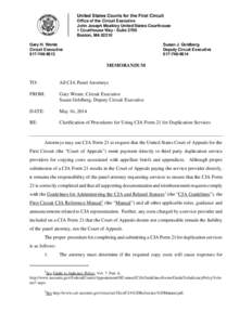 United States Courts for the First Circuit Office of the Circuit Executive John Joseph Moakley United States Courthouse 1 Courthouse Way - Suite 3700 Boston, MA[removed]Gary H. Wente